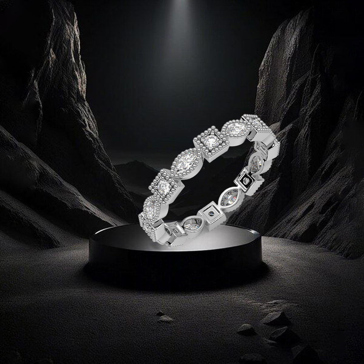 Shimmer Moissanite Diamond 925 Silver Ring