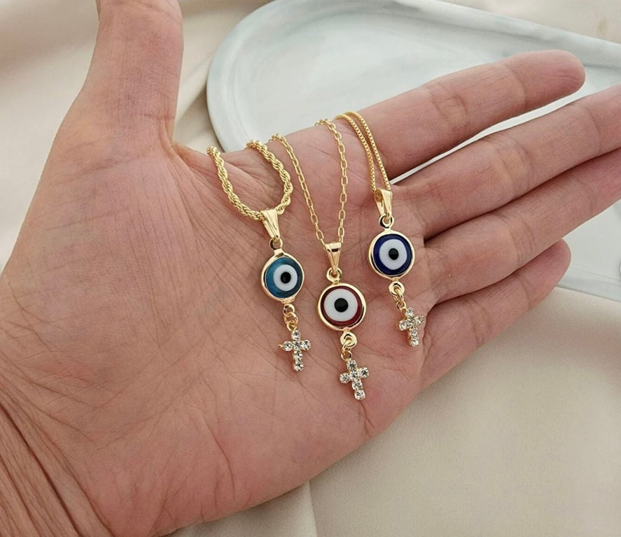 Box Chain Evil Eye 925 Silver Necklace