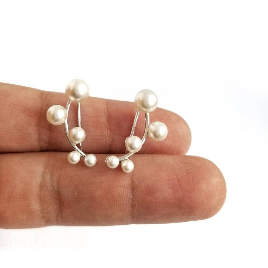 Pearl Round 925 Silver Earring
