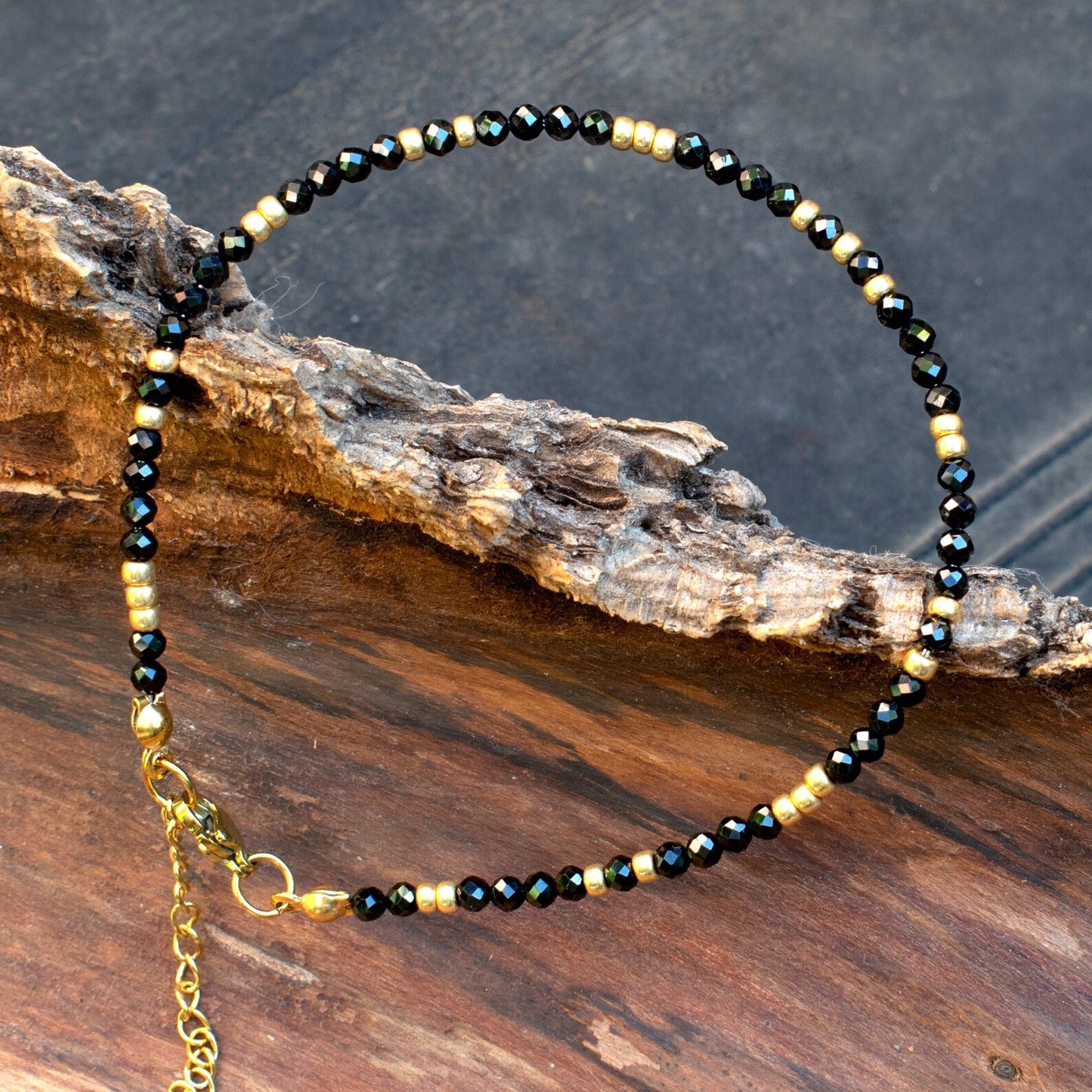 Onyx 925 Silver Anklet