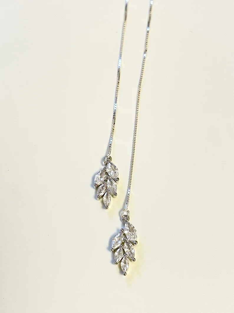 Leaf Charm Sui Dhaga 925 silver Earring
