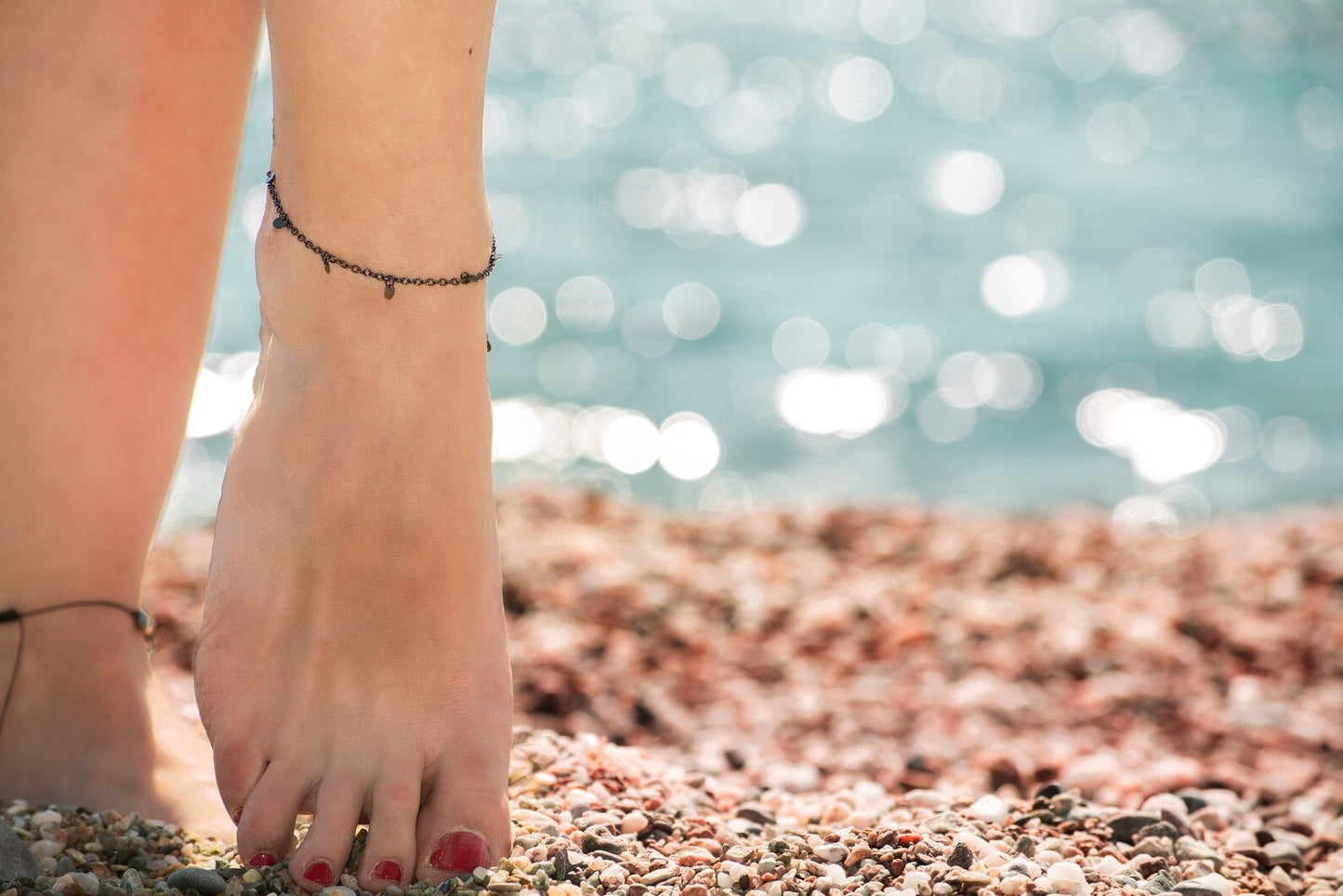 Black Chain 925 Silver Anklet