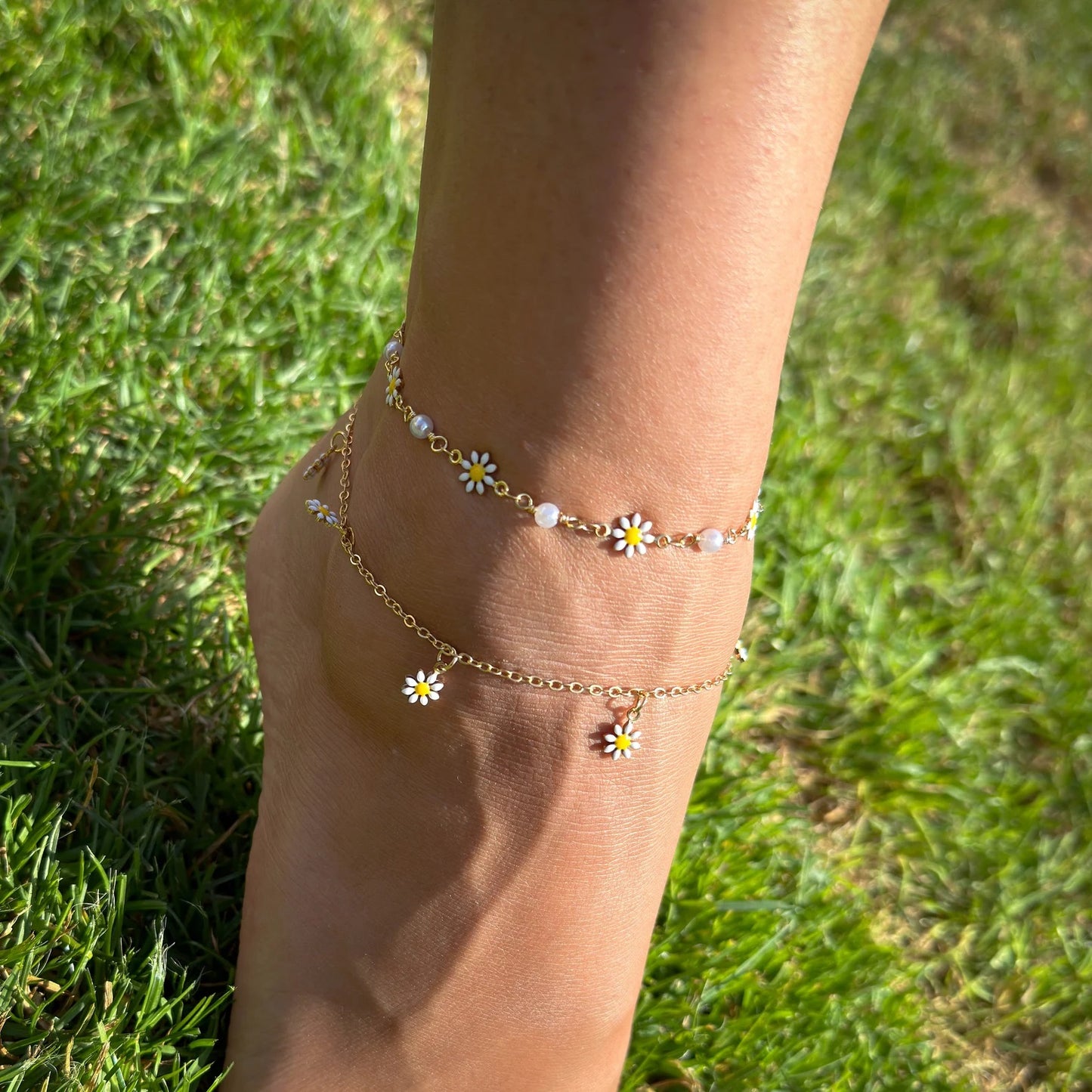 Floral 925 Silver Anklet