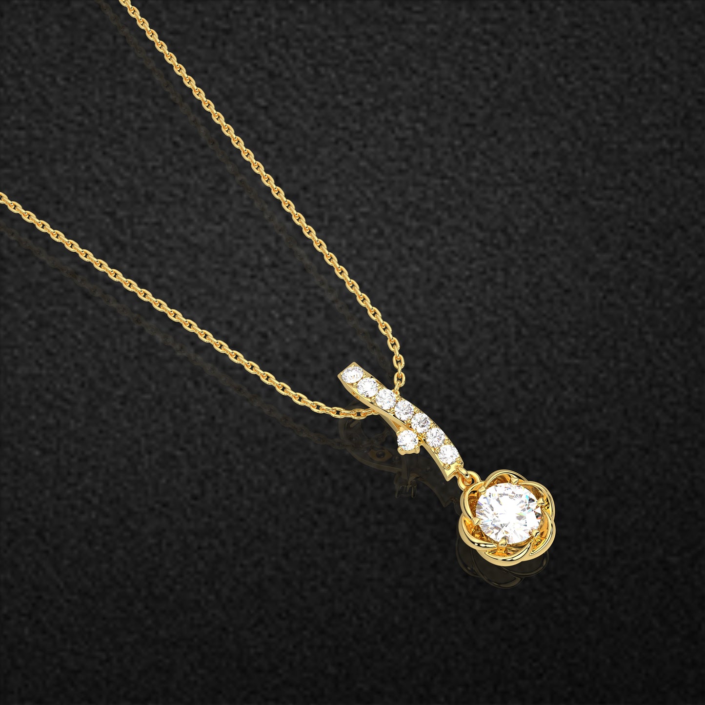 The Annalisa Moissanite Diamond 925 Silver Gold Necklace