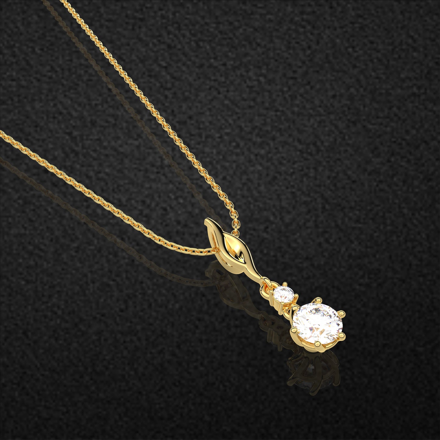 Droplet Moissanite Diamond 925 Sterling Silver Gold Necklace