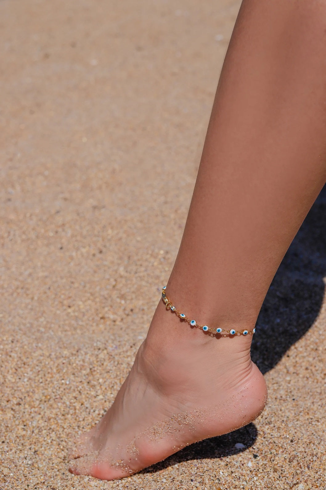 Delicate Evil Eye 925 Silver Anklet