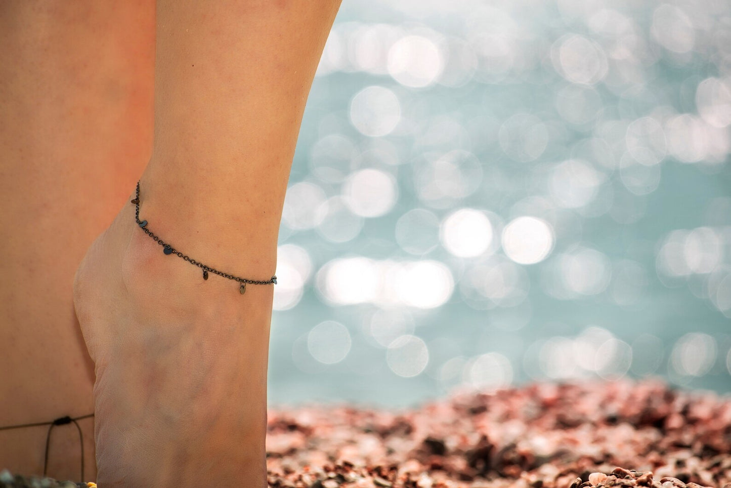 Black Chain 925 Silver Anklet