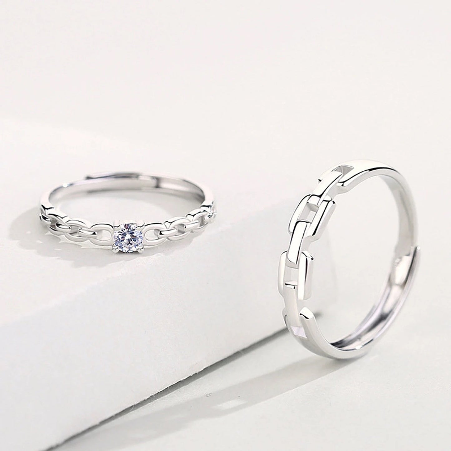 Link 925 Silver Ring Set