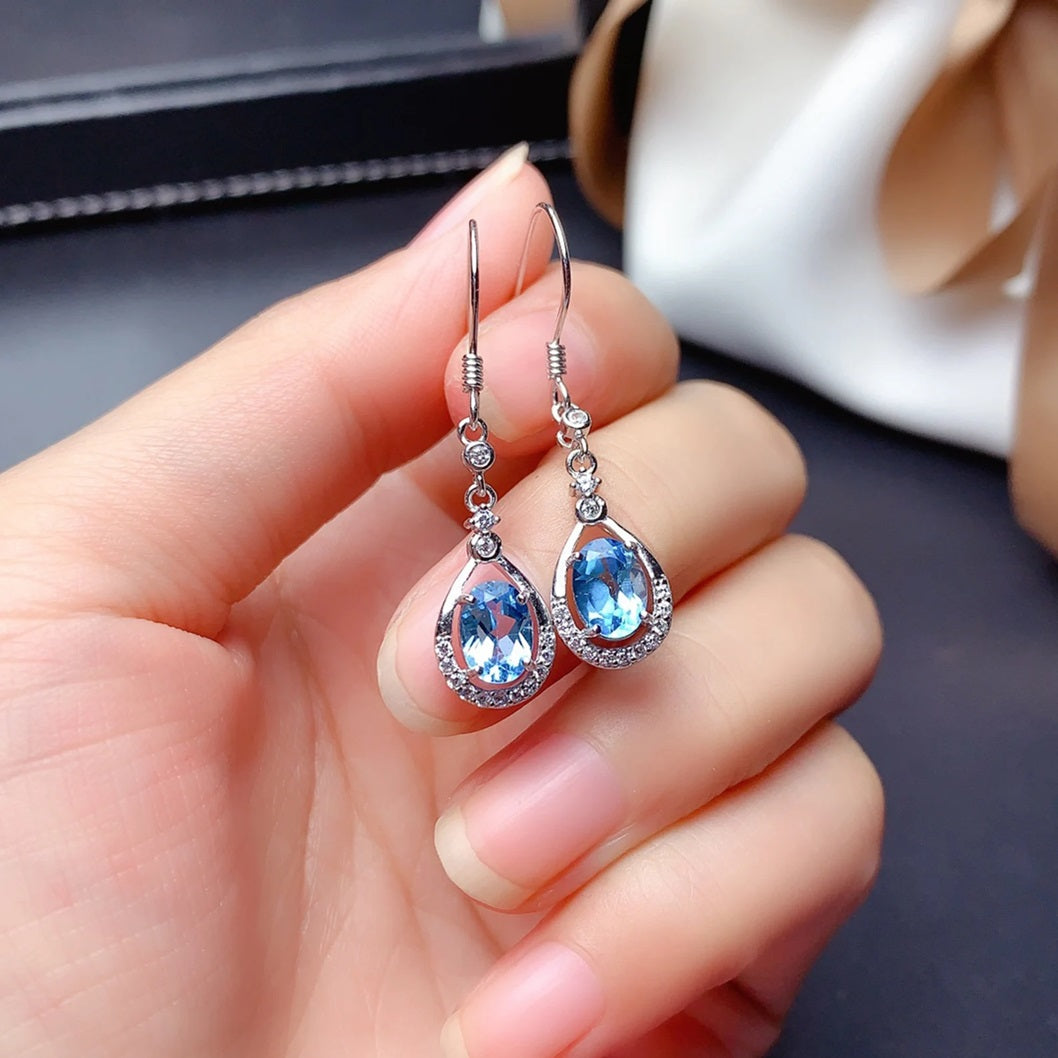 Natural Swiss 925 Silver Earring