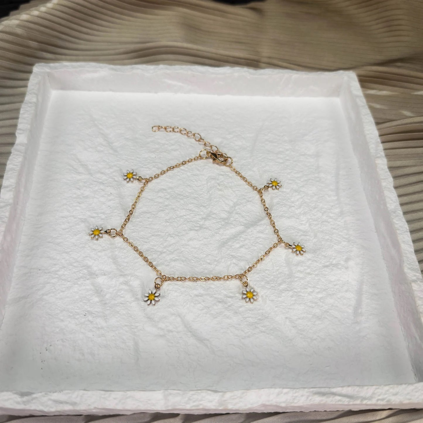 Floral 925 Silver Anklet