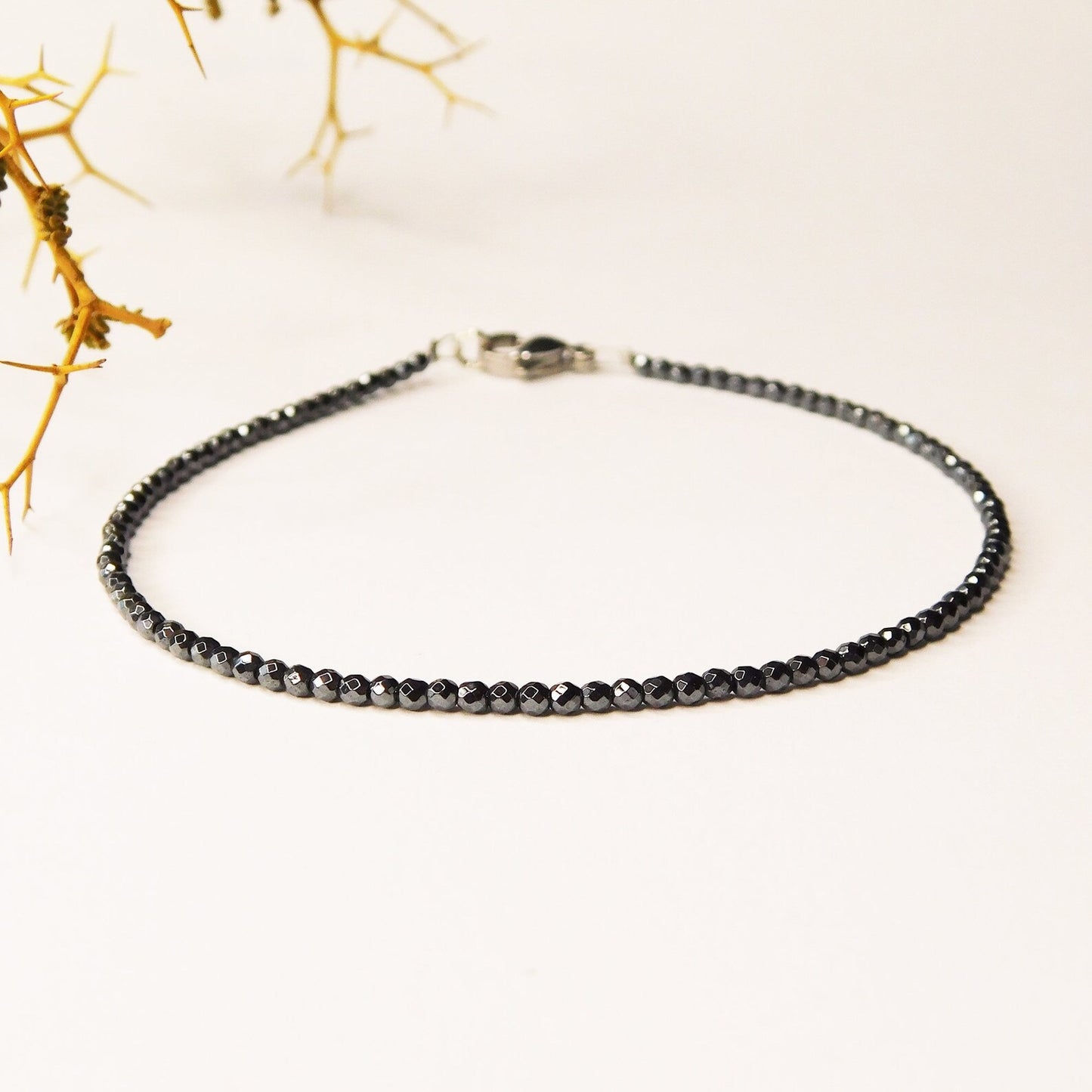 Hematite 925 Silver Anklet