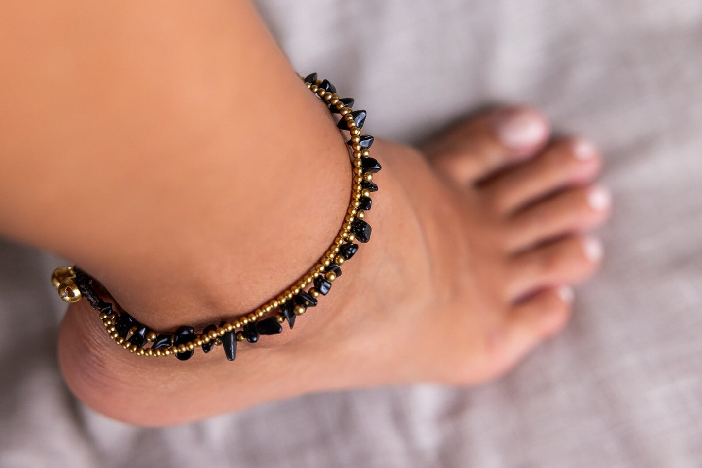 Black 925 Silver Anklet