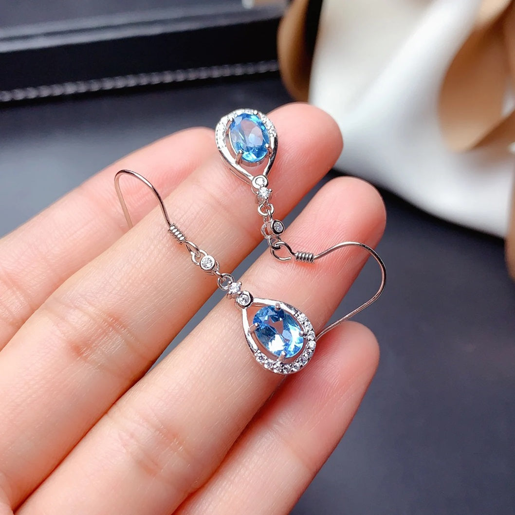 Natural Swiss 925 Silver Earring