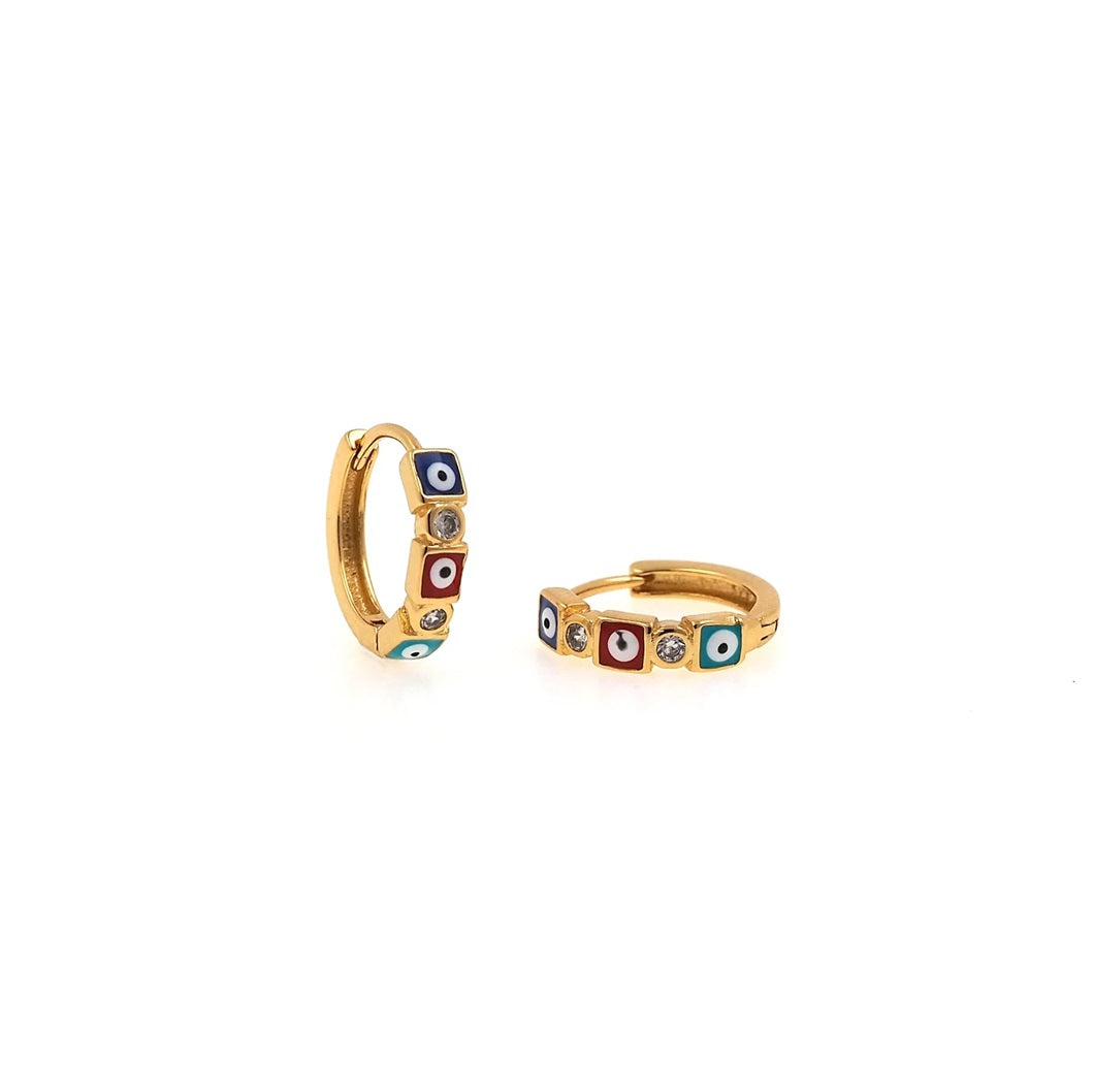 Enamel Evil Eye 925 Silver Earring