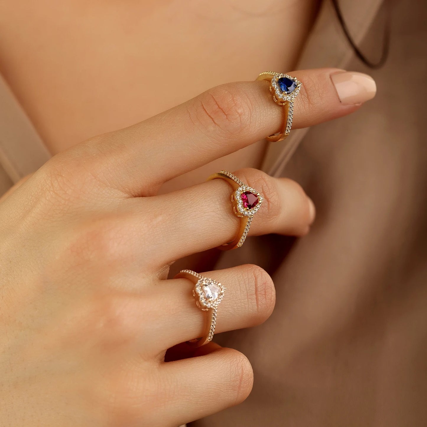 Dainty 925 Silver Ring Set