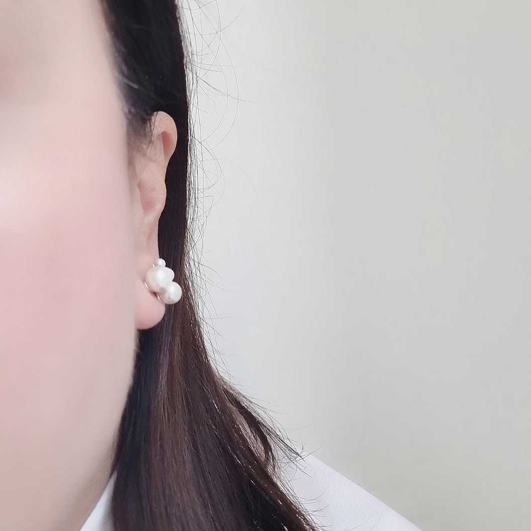 Pearl Round 925 Silver Earring