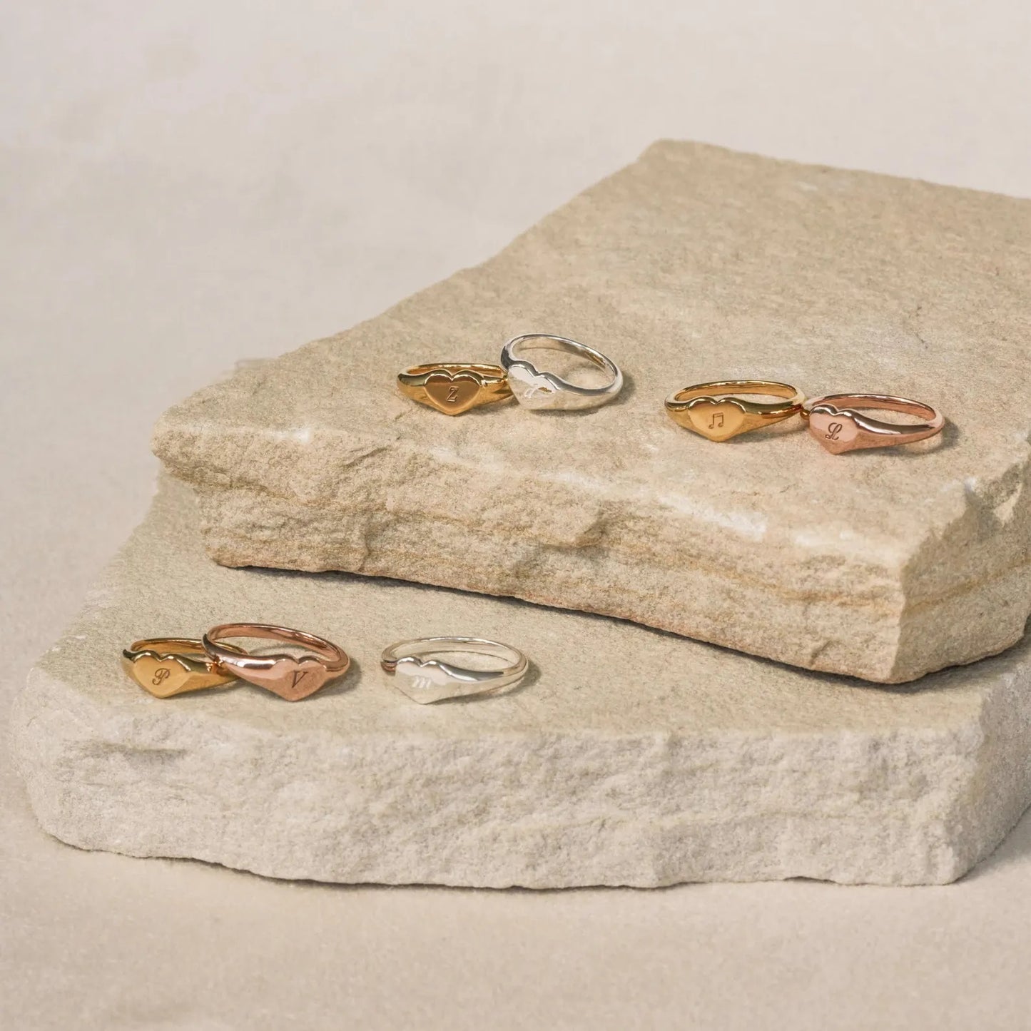 Signet 925 Silver Ring Set