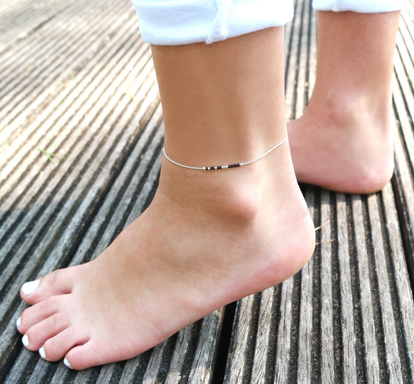 Delicate thin 925 Silver Anklet