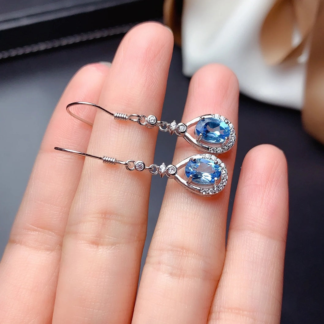 Natural Swiss 925 Silver Earring