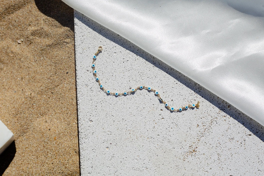 Delicate Evil Eye 925 Silver Anklet