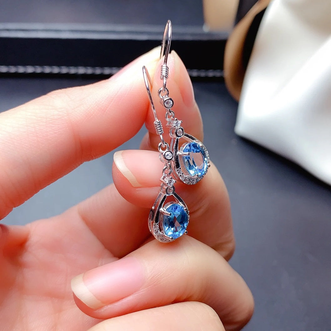 Natural Swiss 925 Silver Earring