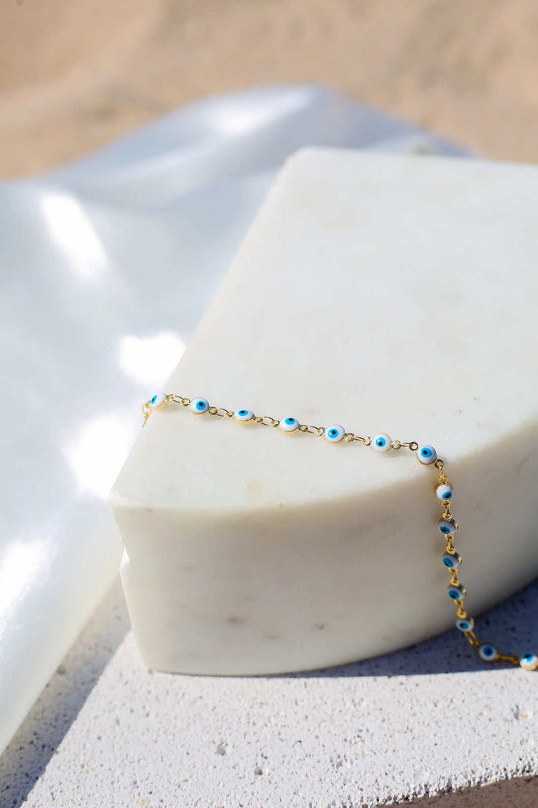 Delicate Evil Eye 925 Silver Anklet