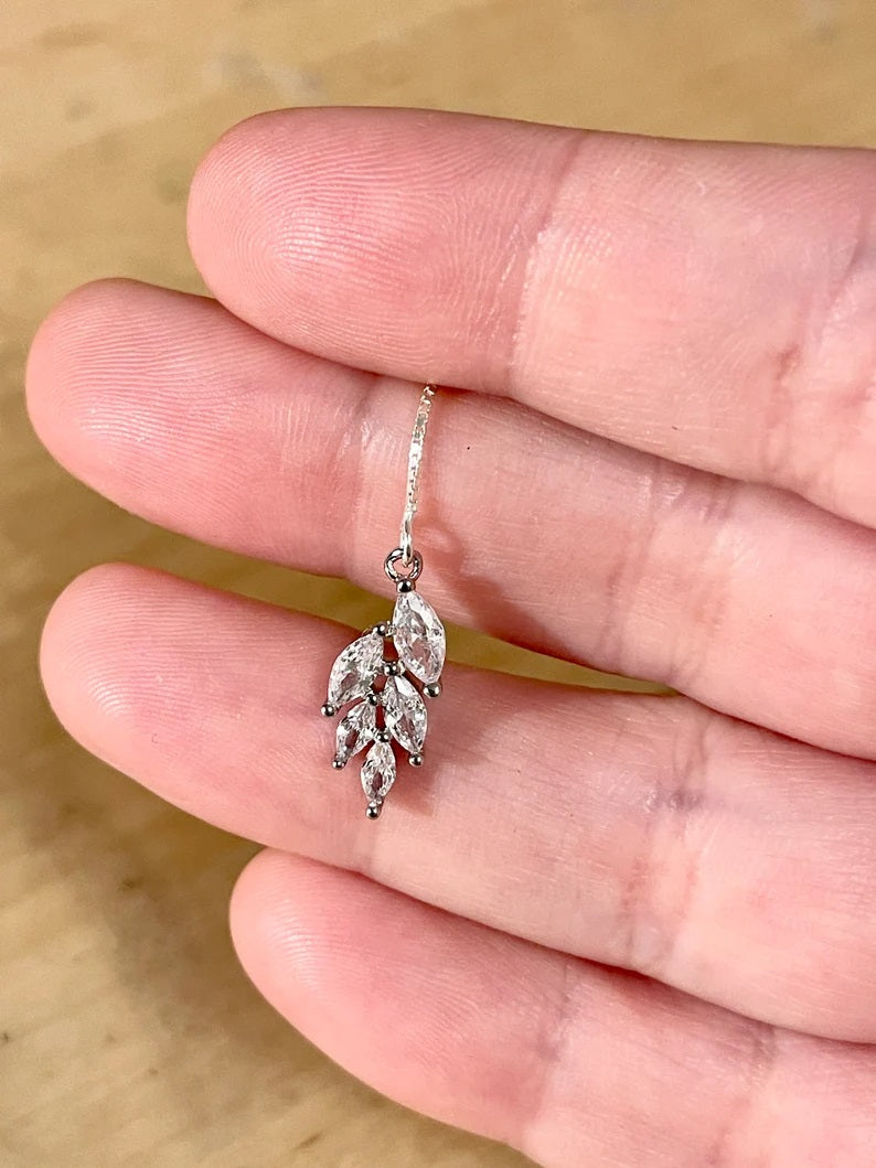 Leaf Charm Sui Dhaga 925 silver Earring