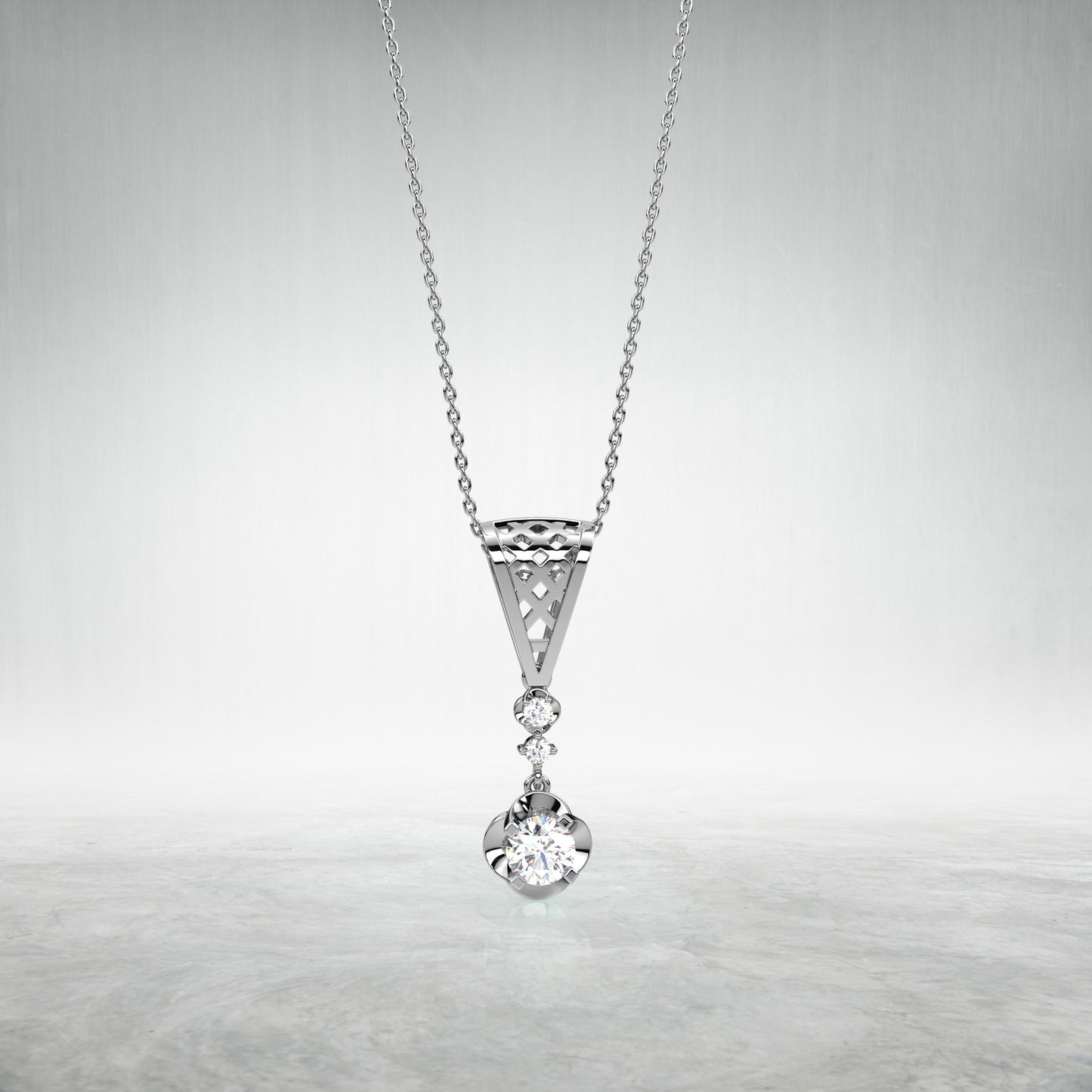 Drop Bar Moissanite Diamond 925 Silver Necklace