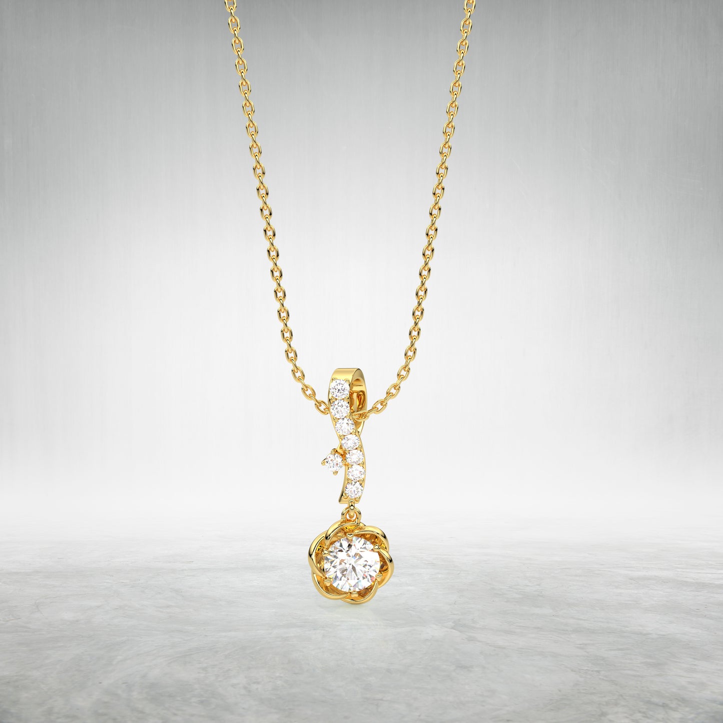 The Annalisa Moissanite Diamond 925 Silver Gold Necklace