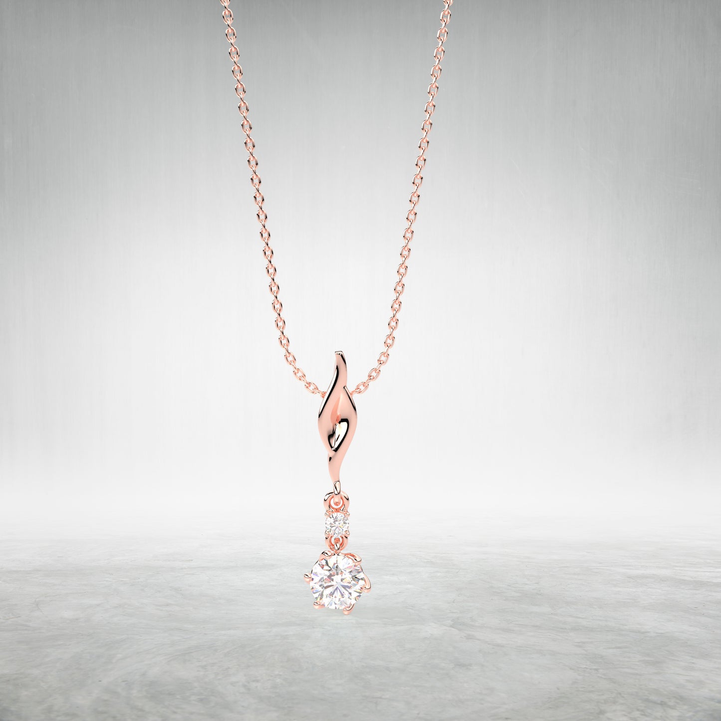 Droplet Moissanite Diamond 925 Sterling Silver Gold Necklace