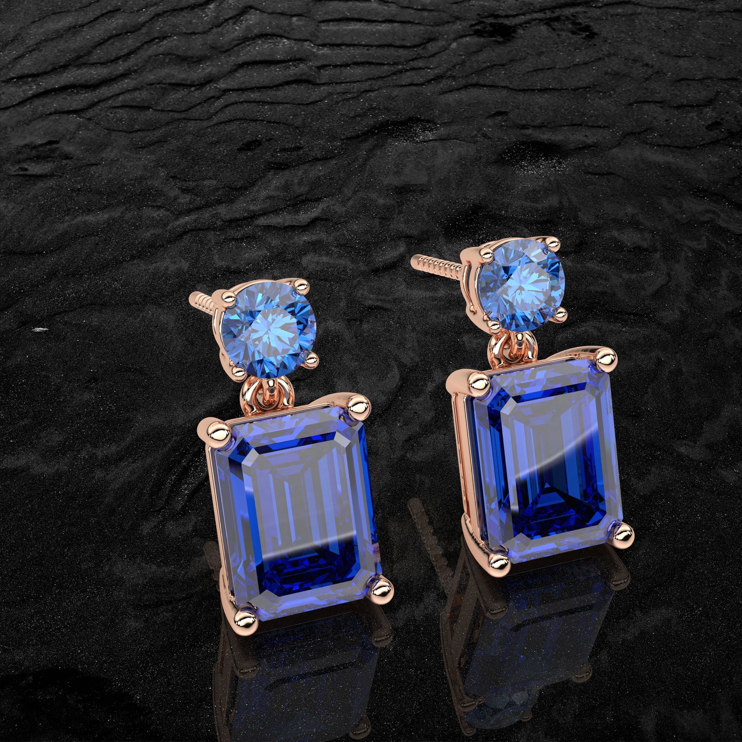 Blue stone Doozy 925 Silver Earring