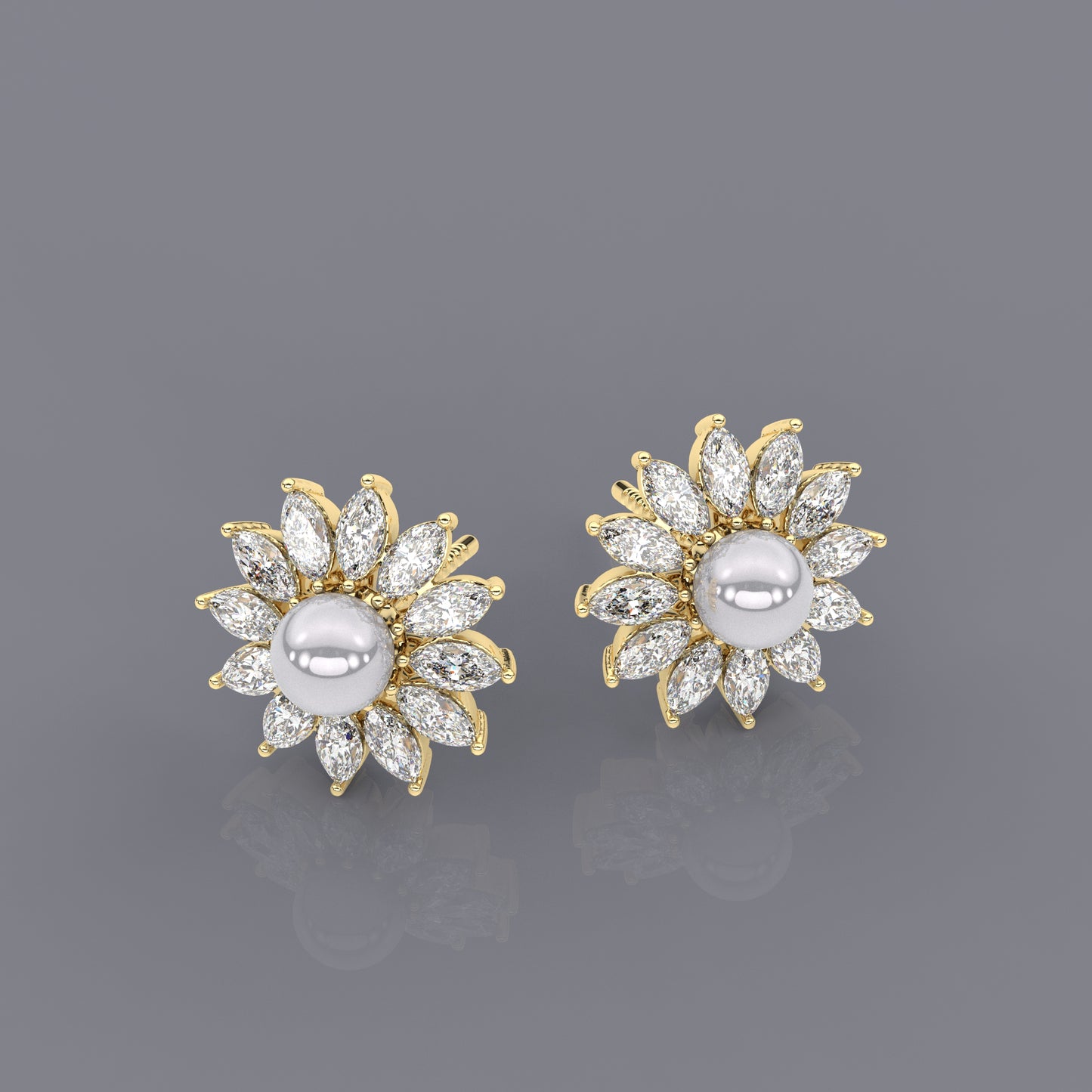 Sunflow 1 Carat Moissanite Diamond 925 Silver Earring