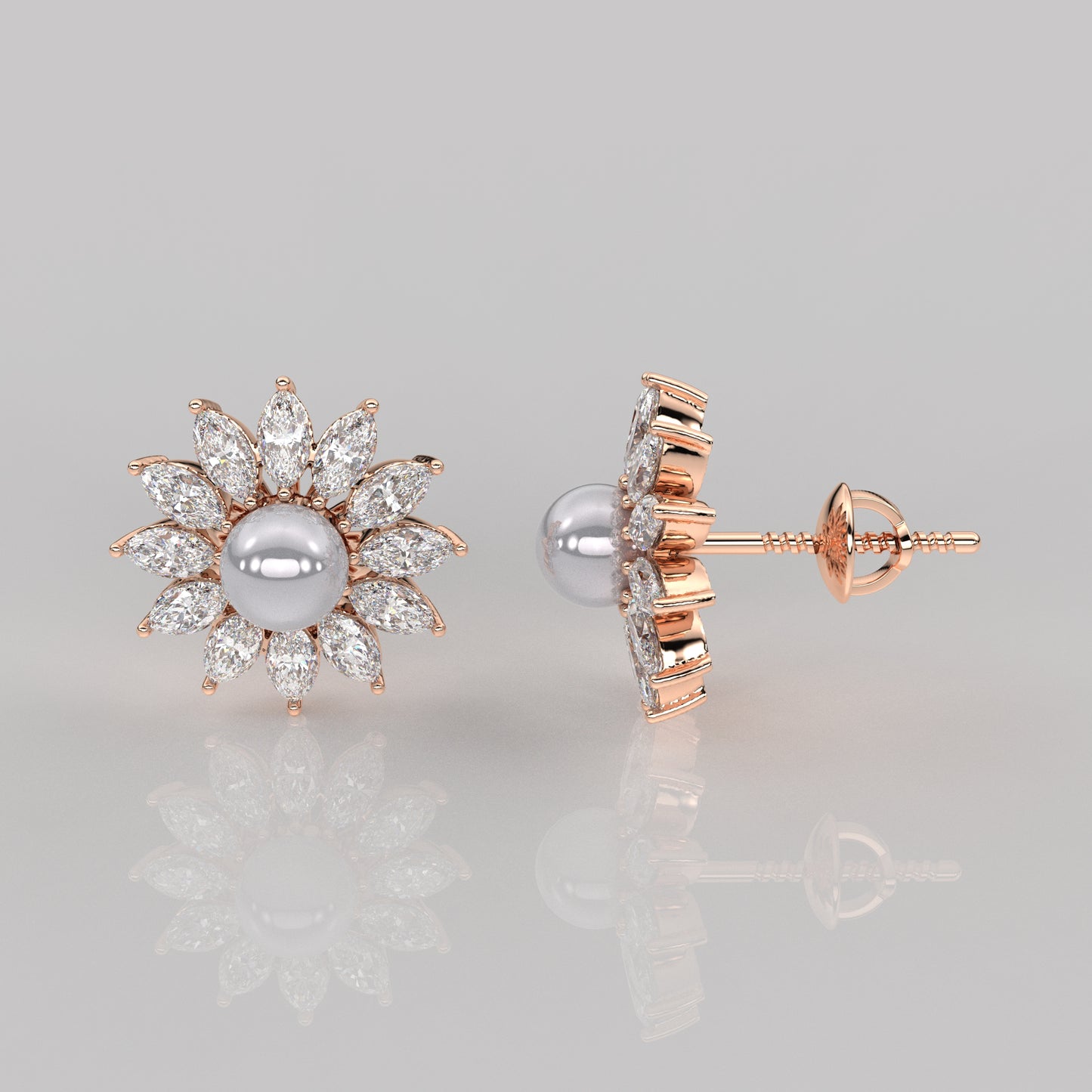 Sunflow 1 Carat Moissanite Diamond 925 Silver Earring