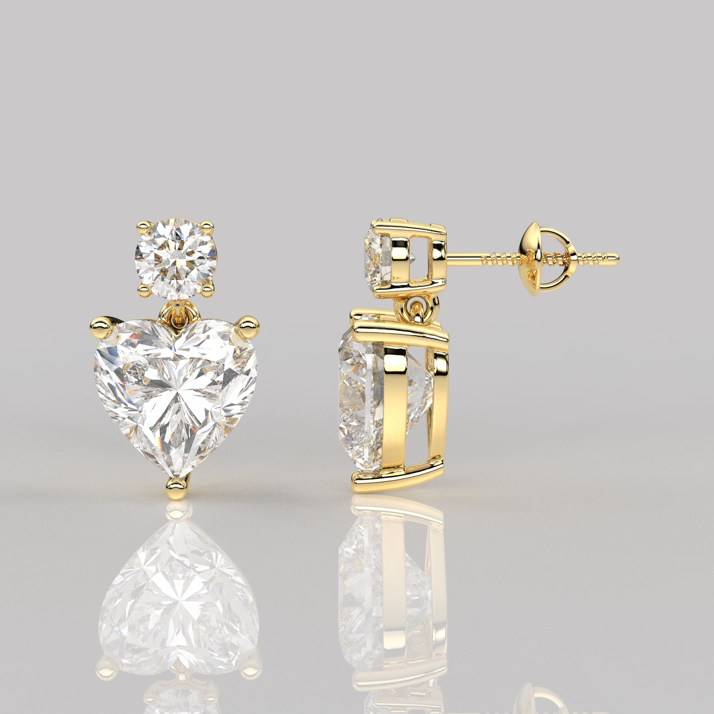 Ori Heart Moissanite Diamond 925 Silver Earring