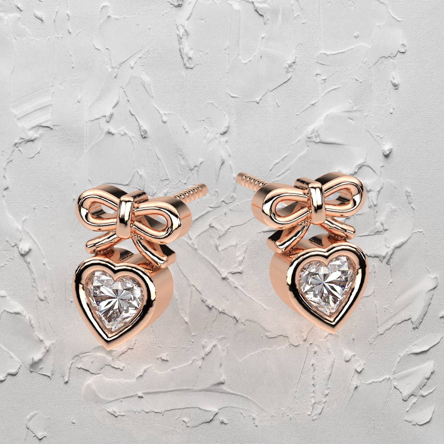 Heart Deer Moissanite Diamond 925 Silver Earring