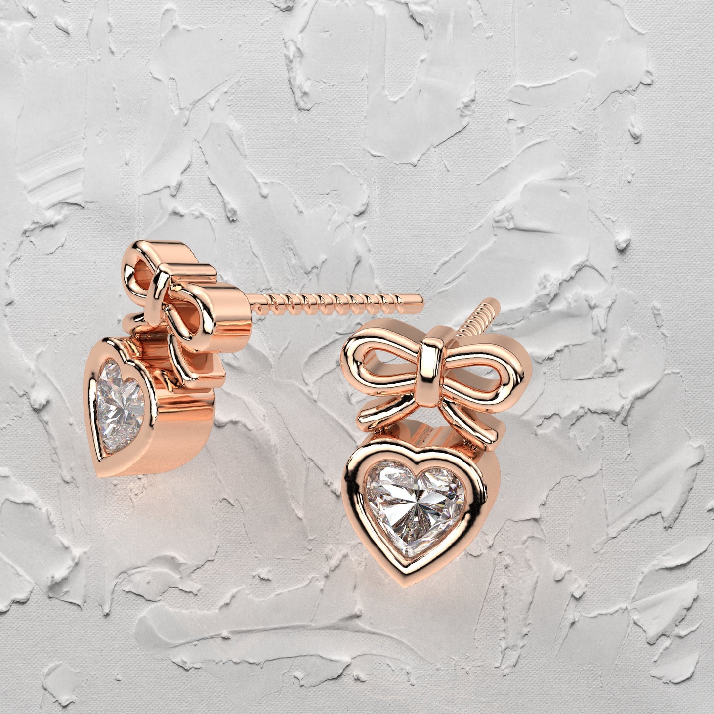 Heart Deer Moissanite Diamond 925 Silver Earring