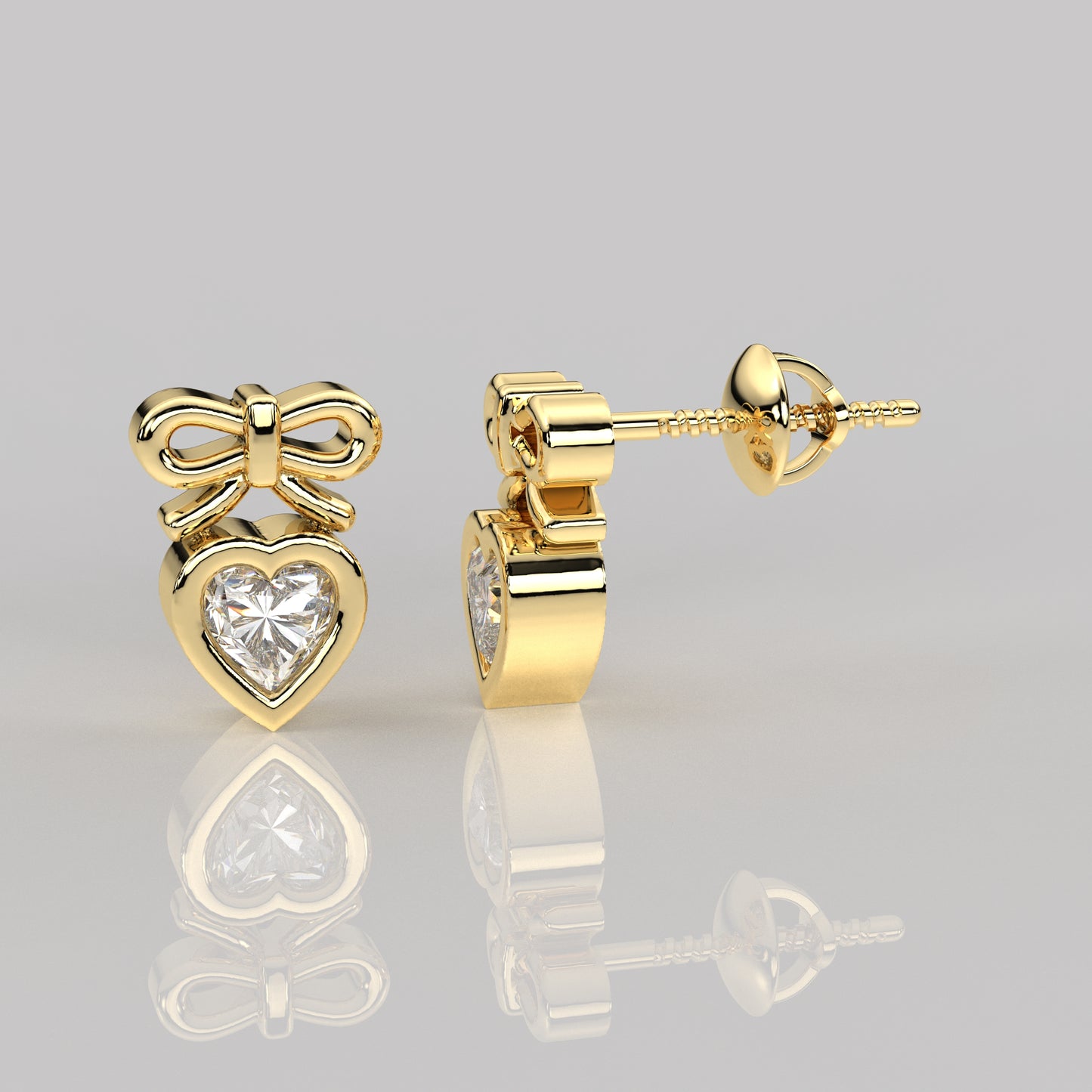 Heart Deer Moissanite Diamond 925 Silver Earring
