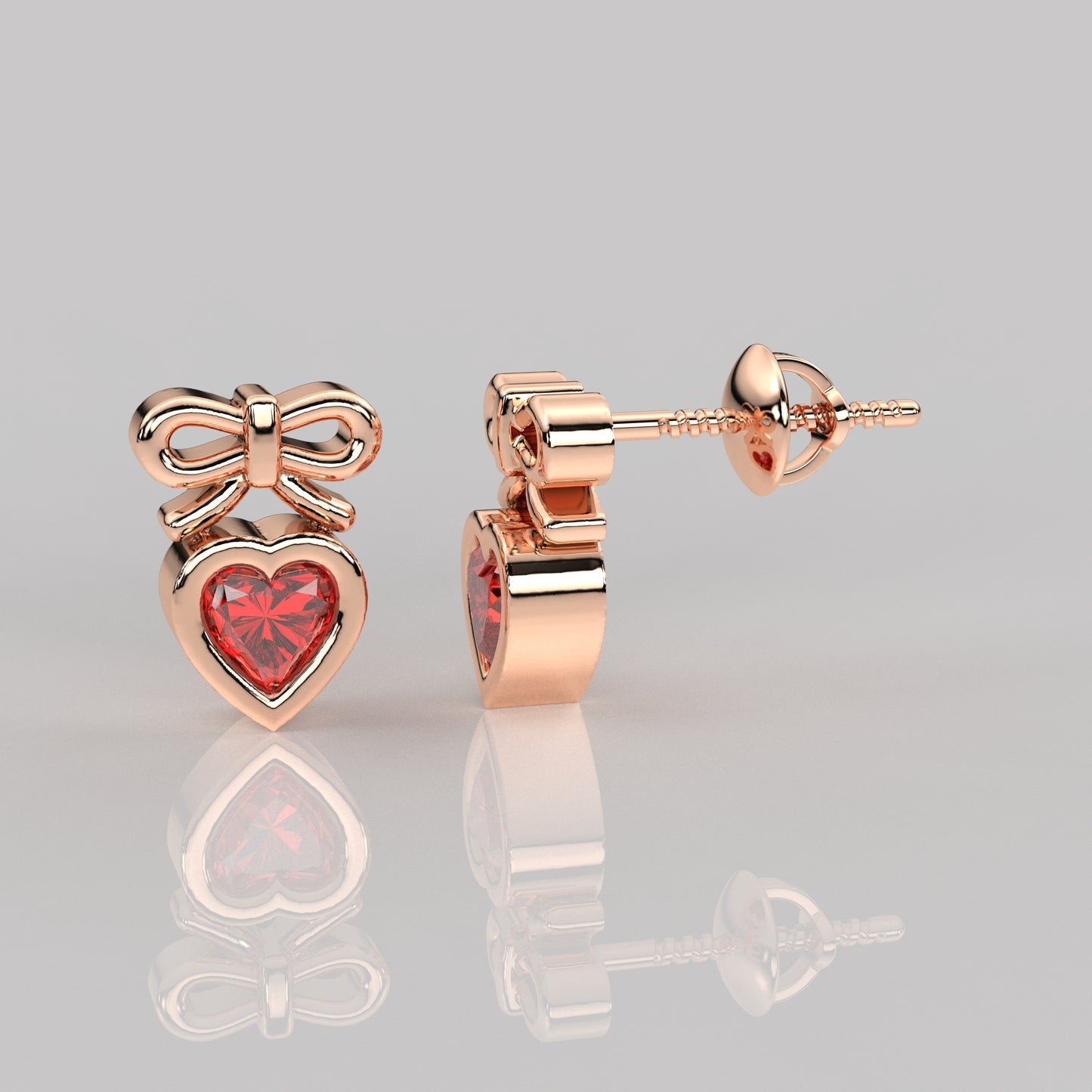 Heart Deer Moissanite Diamond 925 Silver Earring
