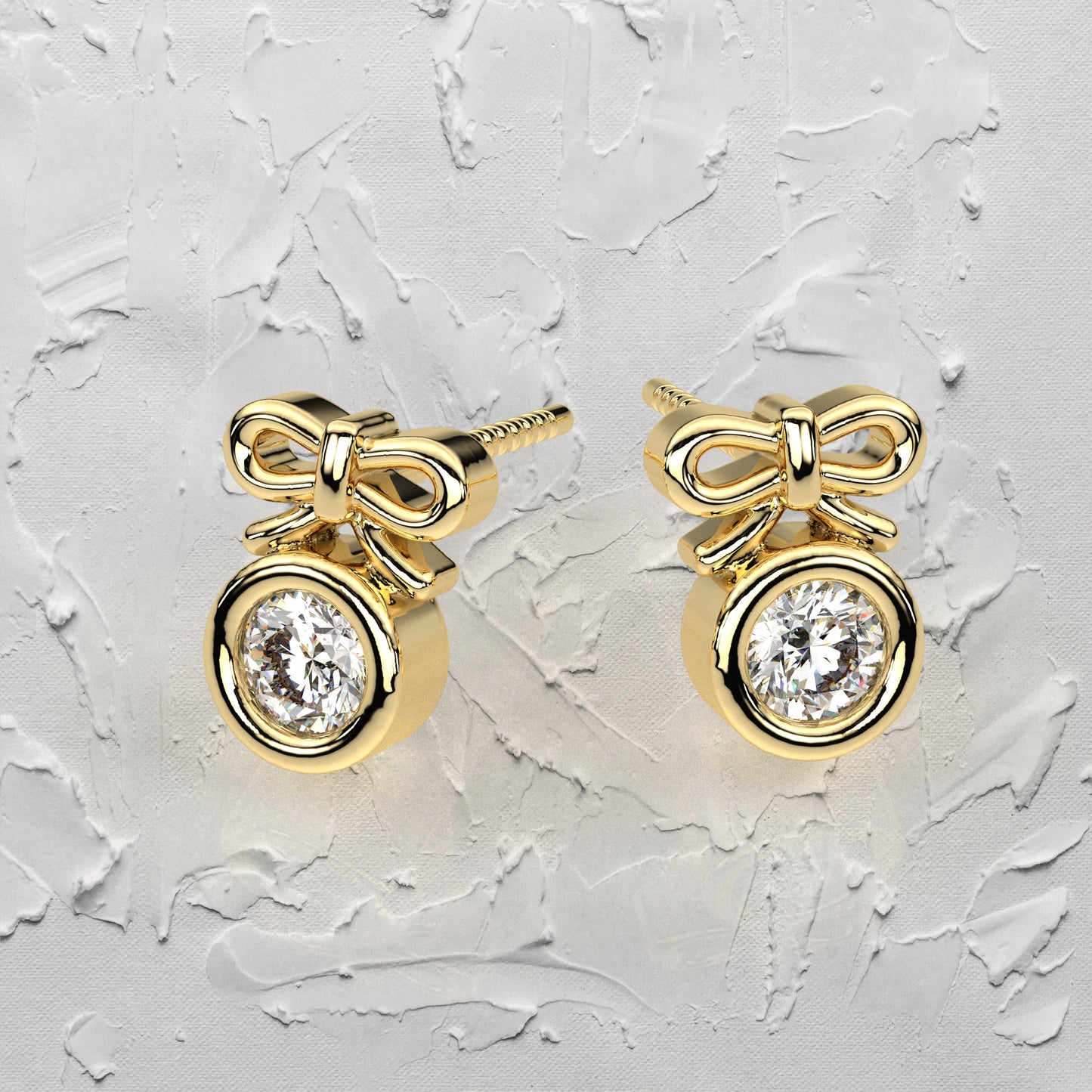 Deer round Moissanite Diamond 925 Silver Earring