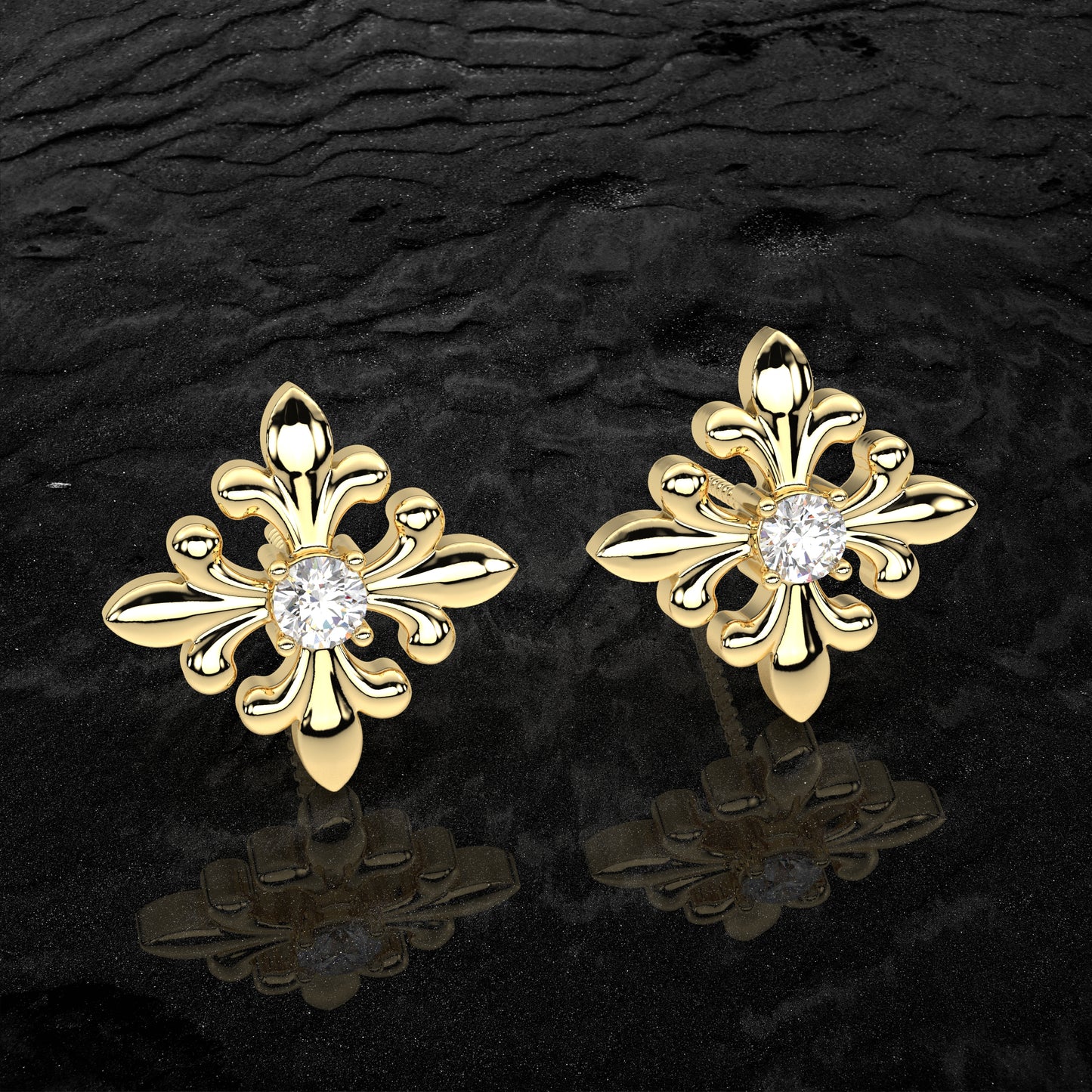 Monk Moissanite Diamond 925 Silver Earring