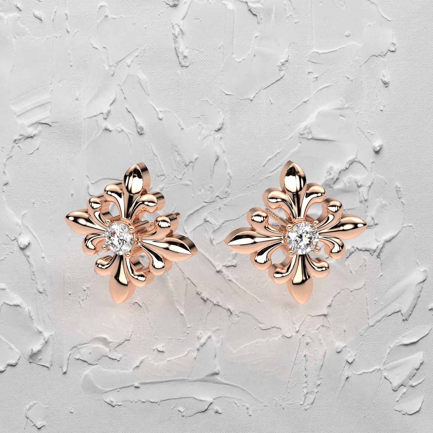Monk Moissanite Diamond 925 Silver Earring