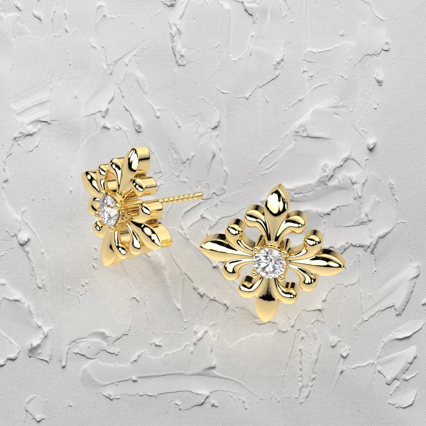Monk Moissanite Diamond 925 Silver Earring