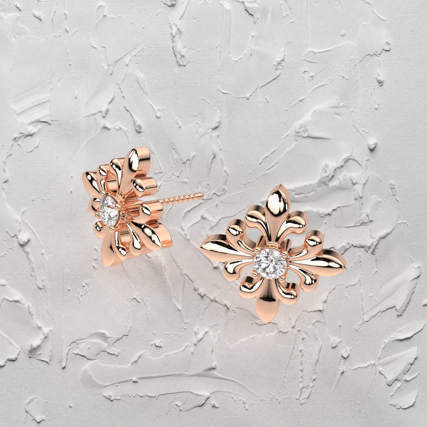 Monk Moissanite Diamond 925 Silver Earring