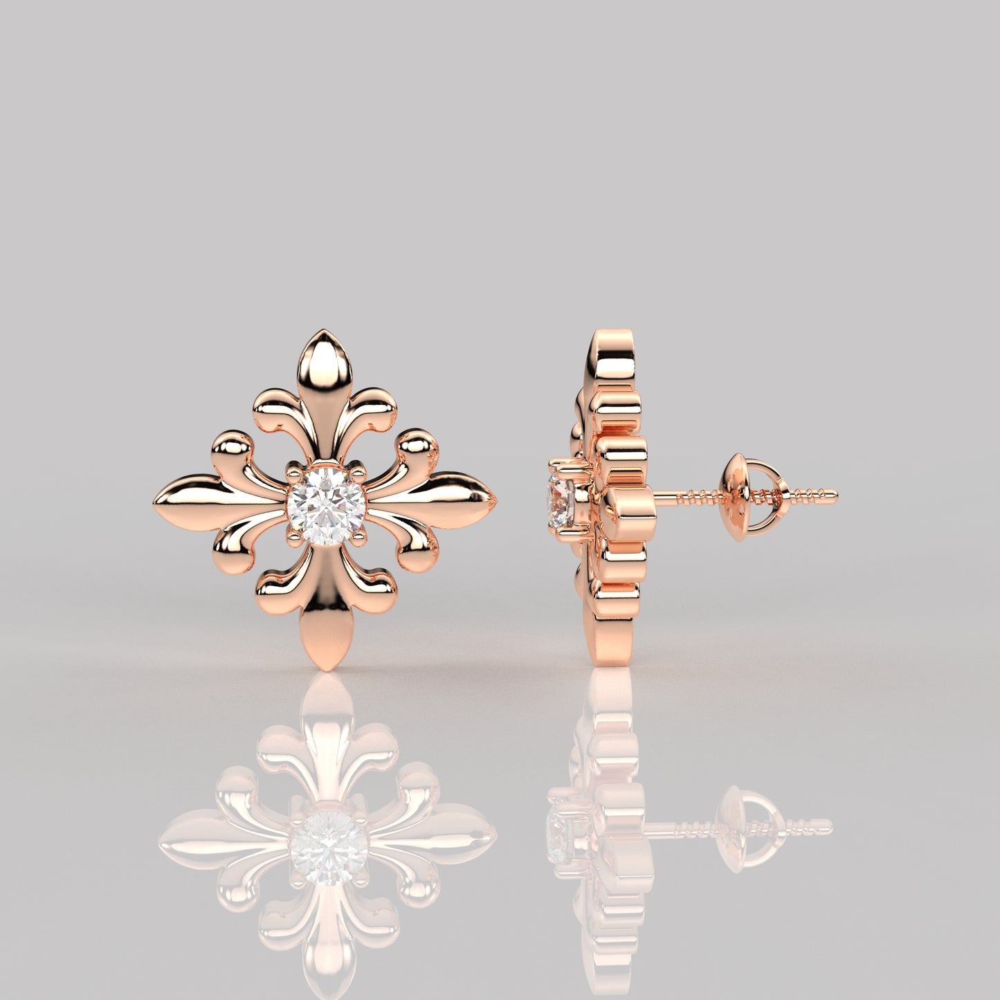 Monk Moissanite Diamond 925 Silver Earring