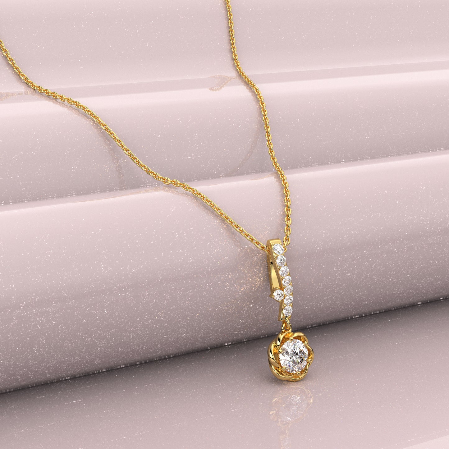 The Annalisa Moissanite Diamond 925 Silver Gold Necklace