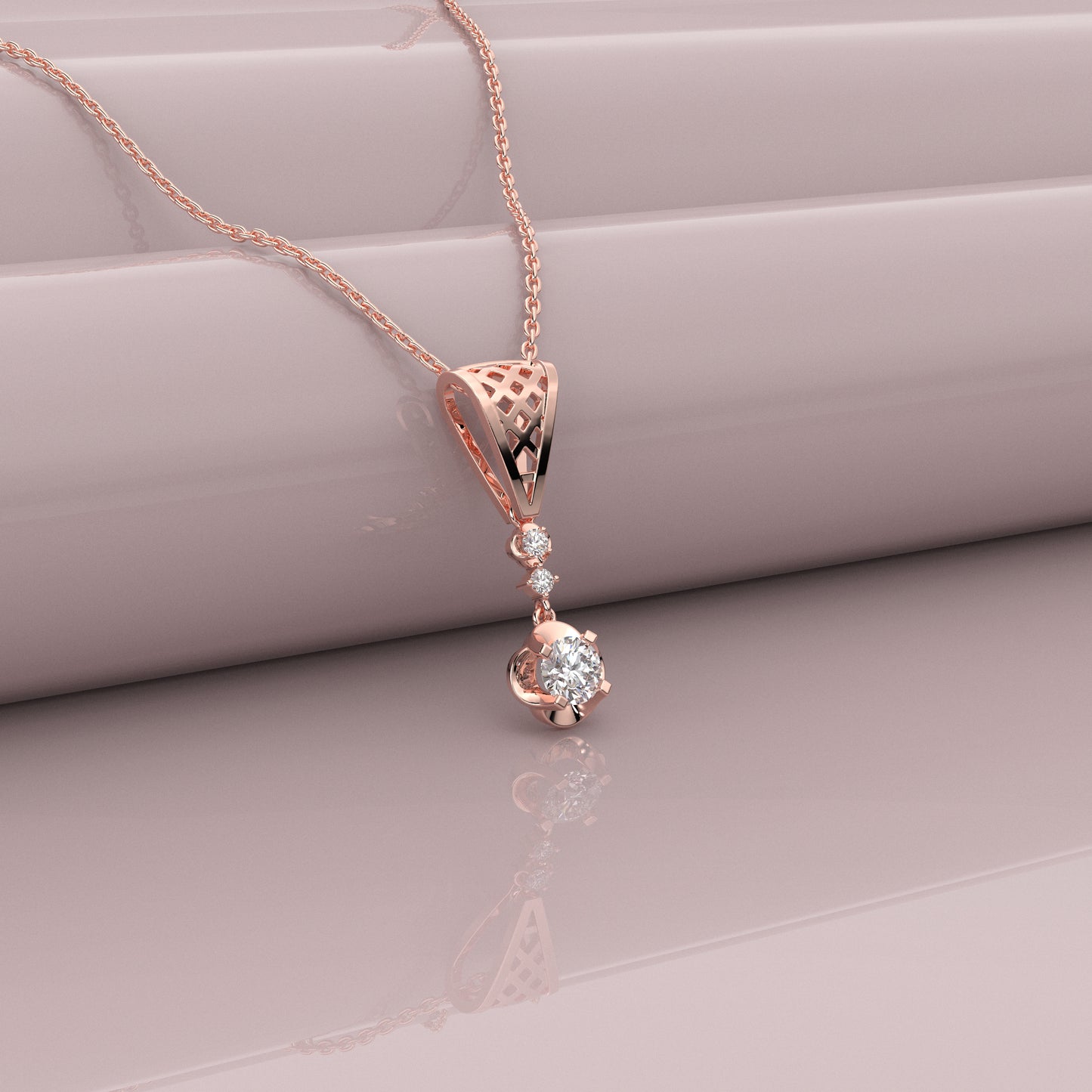 Drop Bar Moissanite Diamond 925 Silver Necklace