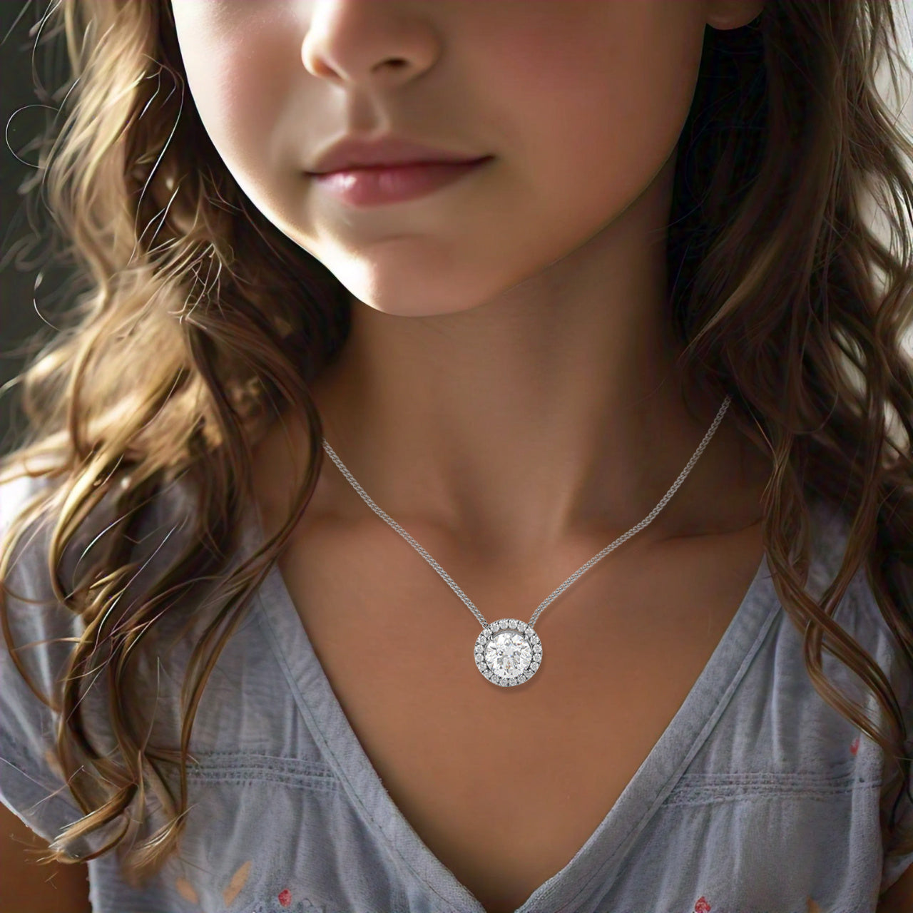 Nistra Moissanite Diamond 925 Silver Necklace