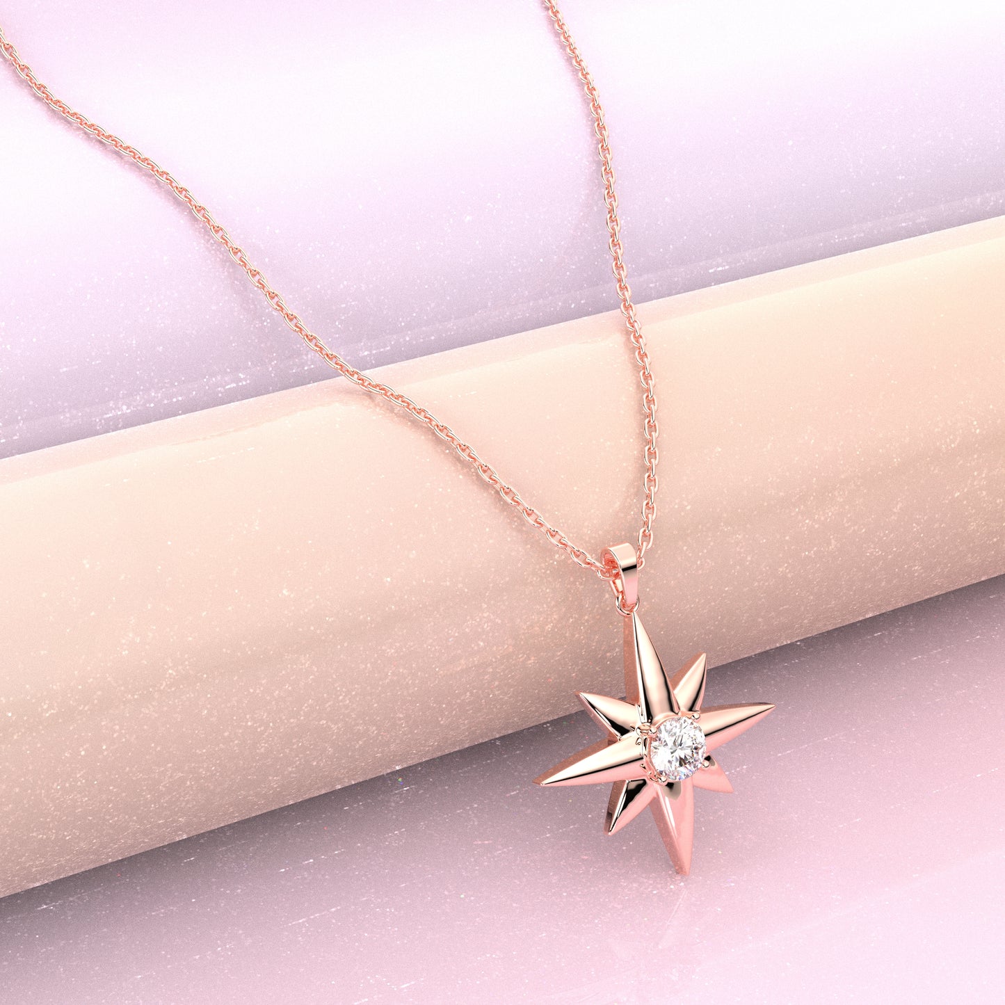Star Moissanite Diamond 925 Silver Necklace