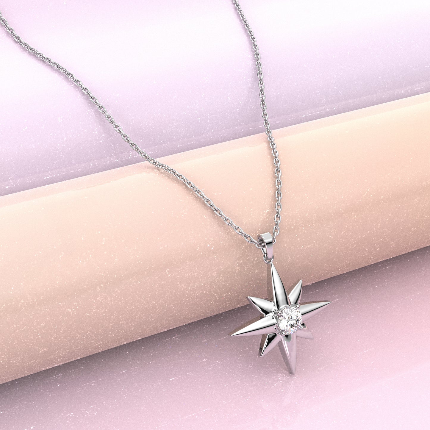 Star Moissanite Diamond 925 Silver Necklace