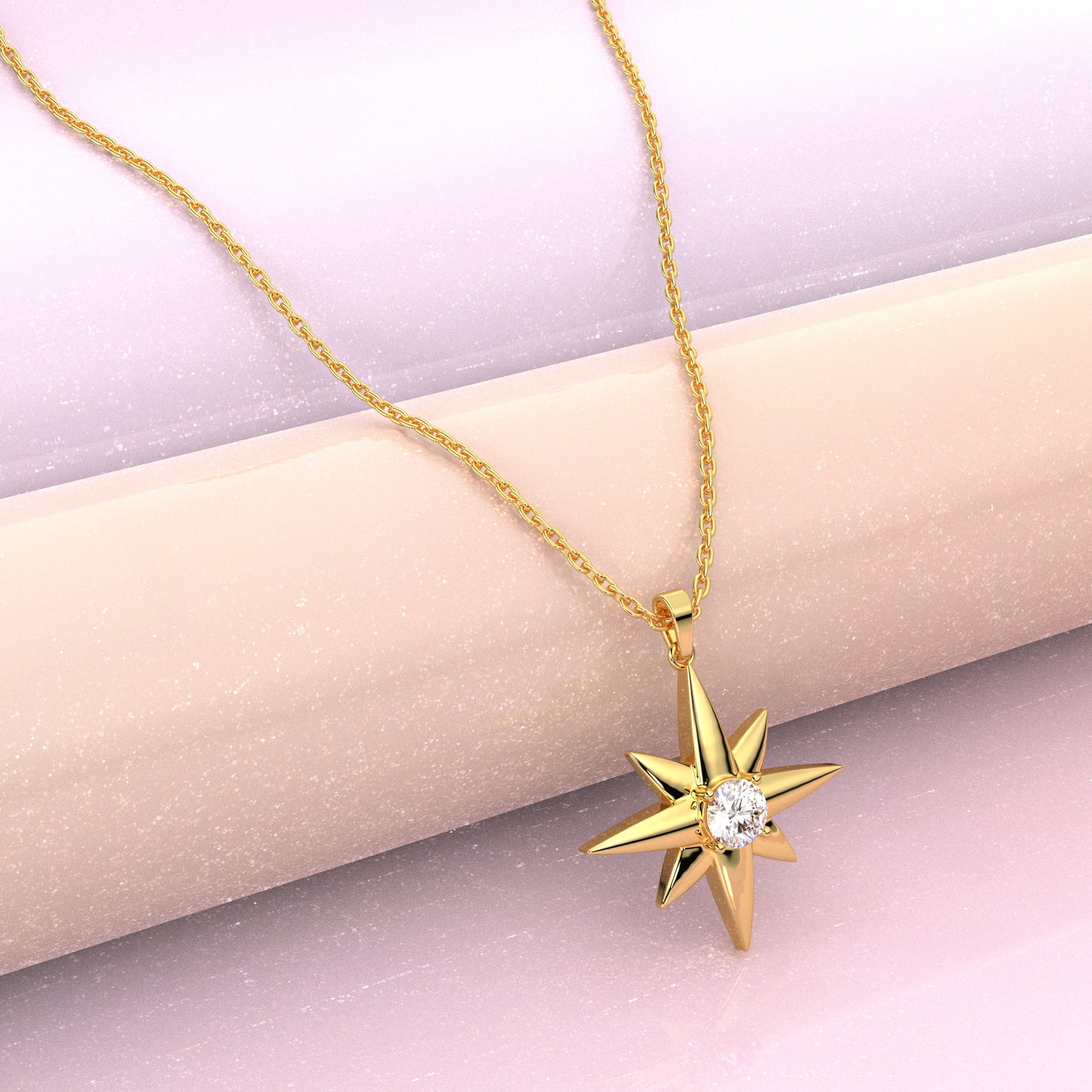 Star Moissanite Diamond 925 Silver Necklace
